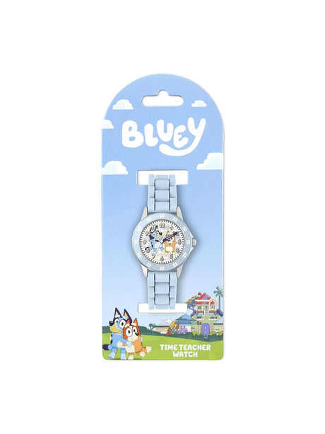Bluey Time Teacher Watch displayed on official Bluey retail packaging with character artwork