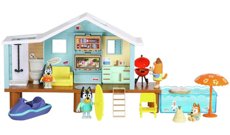 Bluey Ultimate Beach Cabin playset open with family figures and beach setup – Ireland
