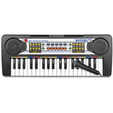 Bontempi 37 Key Electronic Keyboard with Microphone front view showing 37 keys, twin speakers and control buttons