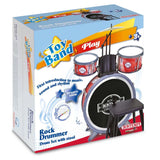 Retail packaging of Bontempi 4 Piece Drum Set showing Toy Band branding and product image
