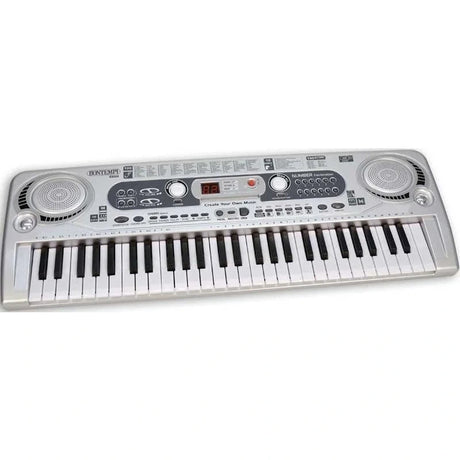 Bontempi 54 Key Digital Keyboard angled front view showing keys, speakers, display and control buttons