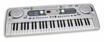 Bontempi 54 Key Digital Keyboard front view showing 54 keys, twin speakers and central control panel