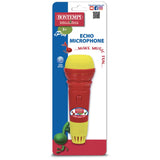 Retail packaging of Bontempi Echo Microphone showing product and musical design