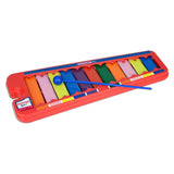 Bontempi Metallophone with 11 coloured metal note bars and blue mallet
