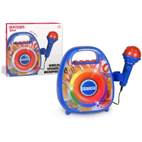 Bontempi Wireless Speaker and Microphone beside retail box