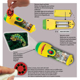 Brainstorm Animal Torch and Projector instructions showing slide insertion, focusing and battery fitting