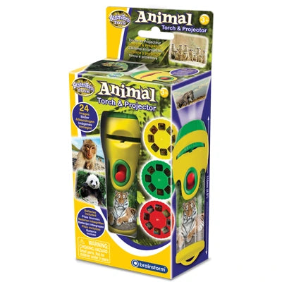 Brainstorm Animal Torch and Projector retail box showing the torch and three animal slide discs