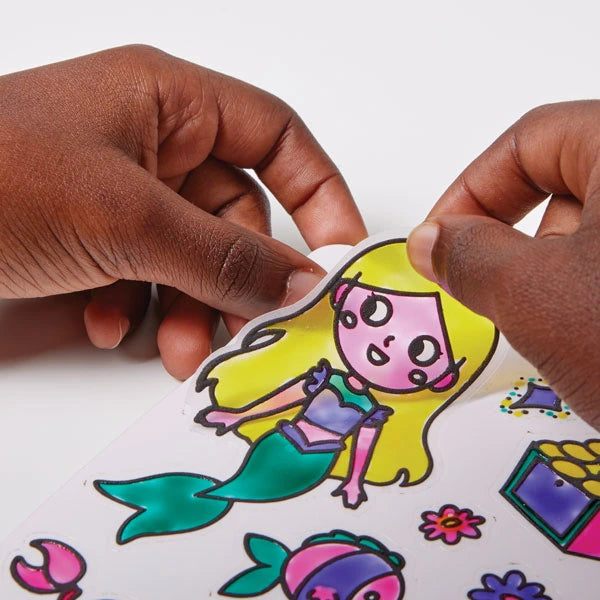 Brainstorm Colour Your Own Stickers Fairytale mermaid sticker being peeled from the sheet