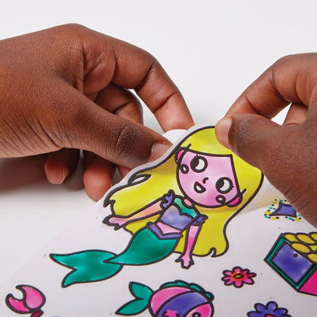 Brainstorm Colour Your Own Stickers Fairytale mermaid sticker being peeled from the sheet