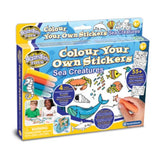 Brainstorm Colour Your Own Stickers Sea Creatures retail box with sea animal stickers and four paint pens shown on the front