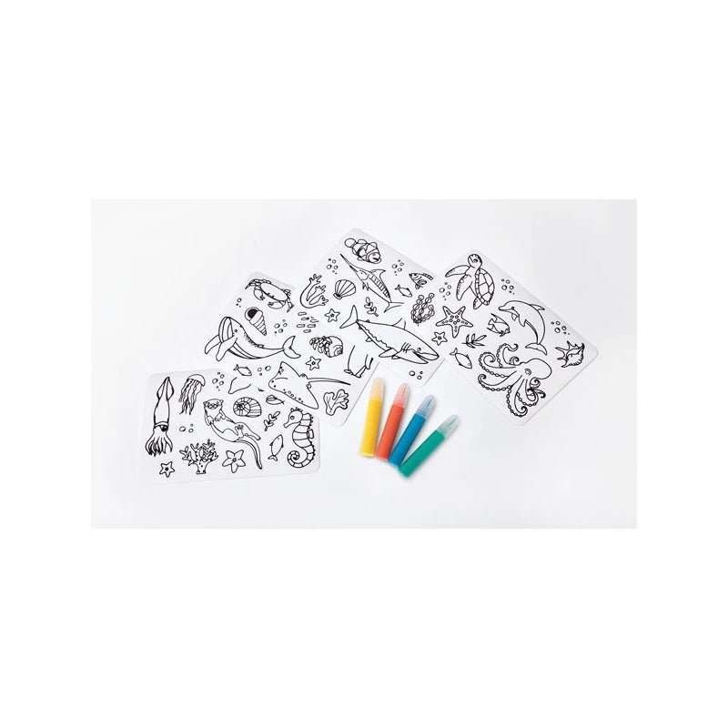 Brainstorm Colour Your Own Stickers Sea Creatures sticker sheets with four coloured paint pens