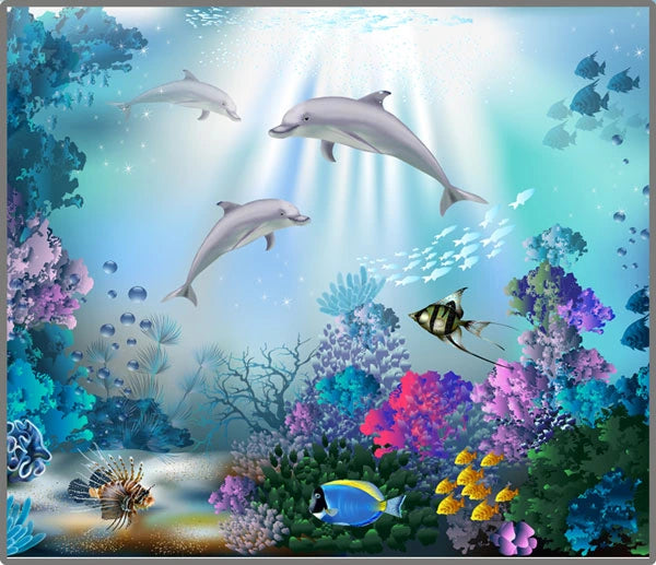 Brainstorm Mermaid Torch and Projector underwater scene with dolphins, tropical fish and coral