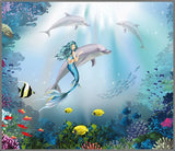 Brainstorm Mermaid Torch and Projector underwater image with a mermaid swimming beside dolphins