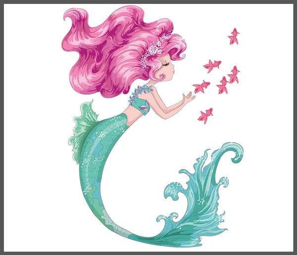 Brainstorm Mermaid Torch and Projector image showing a pink haired mermaid surrounded by butterflies