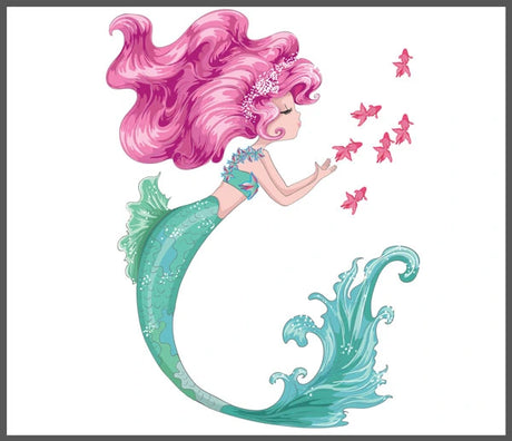 Brainstorm Mermaid Torch and Projector image showing a pink haired mermaid surrounded by butterflies