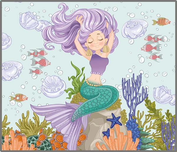 Brainstorm Mermaid Torch and Projector image showing a purple haired mermaid among coral and fish