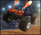 Brainstorm Tractor and Truck Torch and Projector image showing a flame decorated monster truck