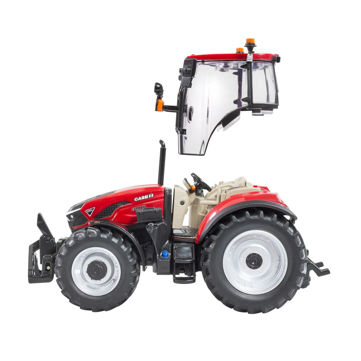 Britains Case Farmall 120 C farm toy tractor shown side on with the cab door open