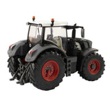 Britains 1:32 Fendt Vario 826 Black Limited Edition tractor model showing rear left angle with rear linkage, large rear tyres, red wheel rims, black bodywork, white roof, clear cab glazing, mirrors, and roof beacons