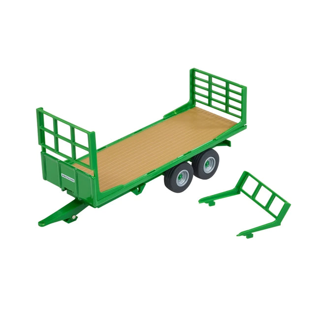 Britains 1:32 Flat Bed Trailer with one green rack removed beside the trailer