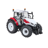 Britains Steyr 4120 Plus farm toy tractor shown from the front left with cab, mirrors and front hitch visible
