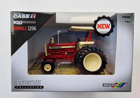 Side view of Britains Farmall 1206 1/32 scale tractor model Ireland in original packaging