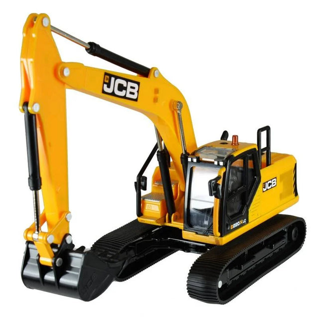 Front view of Britains JCB 220X LC 1:32 Excavator model with arm extended – Ireland