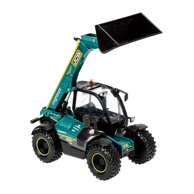 Front angle of Britains JCB AgriPro Aston Martin green Loadall model – Ireland