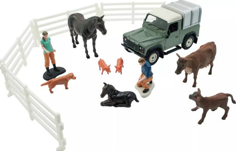 Britains Land Rover Vet Set 43385 with cow, pigs, horse and vehicle Ireland