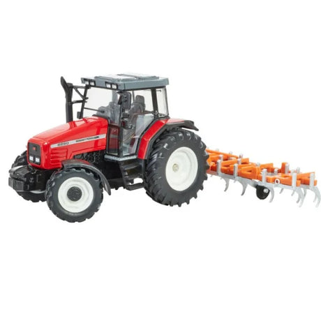 Side profile of Britains Massey Ferguson 6290 with cultivator attached – Ireland