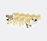 1:32 scale ram, ewes, lambs, and dog from Britains Sheep Set grouped by type – Ireland