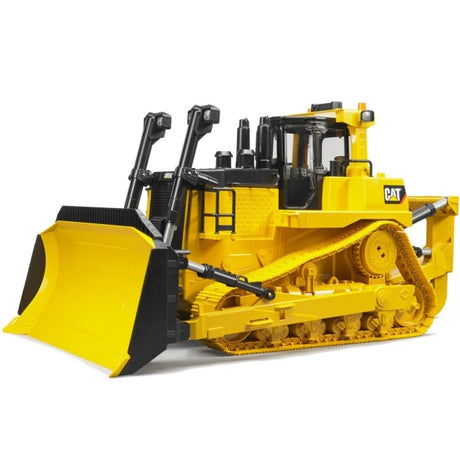 Bruder 1:16 Cat Large Track-Type Tractor shown from the left side with front blade attached
