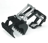 Bruder 1:16 front loader with black bucket, black mounting arms and silver upper frame