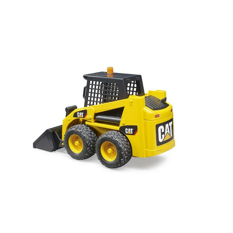 BRUDER CAT Skid Steer Loader rear view showing tyres, cabin and authentic CAT branding in Ireland