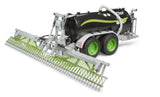 Bruder 1:16 Fliegl Barrel Trailer Jumbo Line farm toy trailer angled front view with the spread booms open