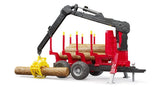 Bruder Forestry Trailer rear view with logs and crane Ireland