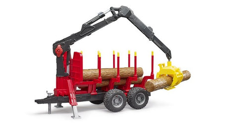 Bruder Forestry Trailer with crane and log grab side view Ireland