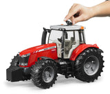 Red Massey Ferguson 7624 farm toy tractor with hand using roof steering control