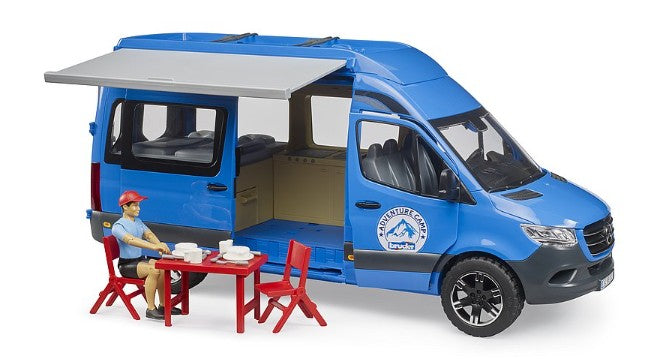 Bruder MB Sprinter Camper Van with driver, open door and awning Ireland
