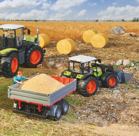 Bruder Platform Gate Trailer with Claas Tractor in Field Ireland