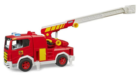 Bruder Roadmax fire truck with ladder extended out from the rear