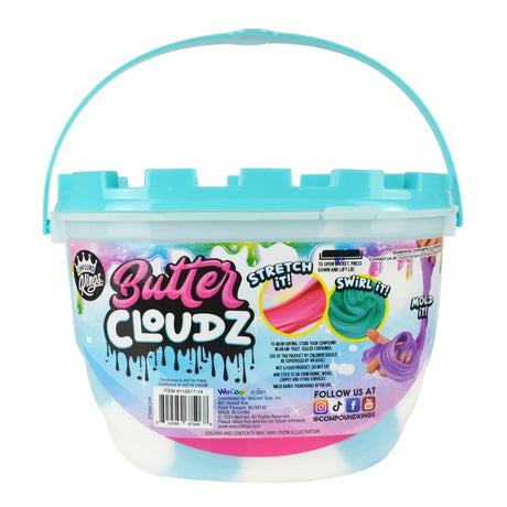 Butter Cloudz Large Blue Raspberry Cotton Candy slime bucket back view
