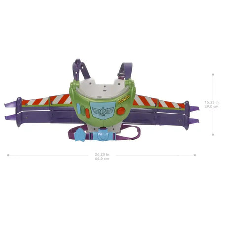 Toy Story 5 Space Ranger Jetpack dimension graphic showing the wings extended horizontally