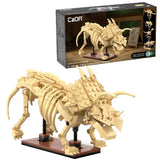 CaDA Dinosaur Fossils Triceratops box with close view of assembled model and glow-in-the-dark feature text