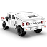 Rear angled view of CaDA Humvee Off Road Truck model showing Humvee logo, red tail lights and rugged tyres