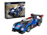 CaDA Supersonic Star packaging box featuring blue brick-built racecar model with number 24 decals