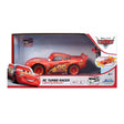 Jada Toys Disney Pixar Cars RC Turbo Racer Lightning McQueen 1:24 scale in official front-facing retail box, showing 2.4GHz, USB charging, age 4+ and RC direction graphic