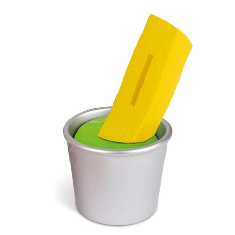 Green dip pot with yellow takeaway fork