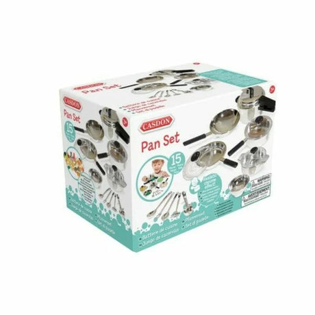 Casdon Pan Set retail box showing 15 piece toy cookware set for children – Ireland