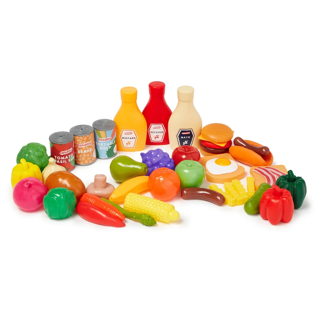 Range of Casdon toy food items including bottles, cans, fruit and cooked foods – Ireland